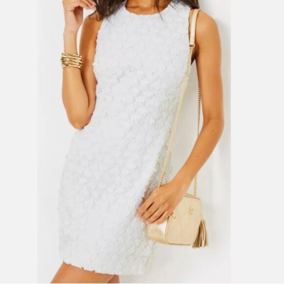 NWT $278 Lilly Pulitzer Mila Lace Shift White Butterfly Garden 3d Lace Size 2